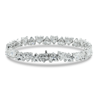 Bracelet chaîne de luxe plaqué or blanc 14 carats de haute qualité avec diamant moissanite taille coussin pour collection de bijoux de fiançailles nuptiales
