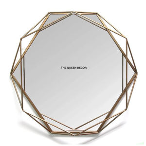 Miroir mural en métal de style Art Déco, design contemporain pour la maison, effet doré, décoration murale pour la maison - Product Image 1