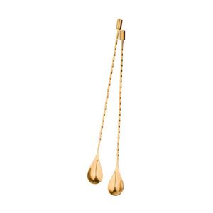 Cuillère à mélanger les boissons en acier inoxydable, outil professionnel à long manche pour mélanger les cocktails, accessoire de bar pour la préparation des boissons - Product Image 3