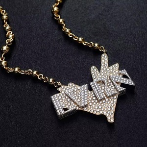 Iced Out Moissanite Letter Name Pendant Hip Hop Design 925 Silver 18K Gold Plated Rapper Bling Jewelry Every Wear Pendant - Product Image 6