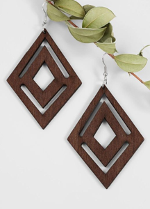 Pendientes de madera de moda, pendientes largos, artesanía natural - Product Image 4