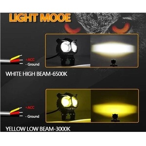 ไฟตัดหมอก LED รูปทรงนกฮูก คุณภาพสูง 12V-24V 110W DC แสงสีเหลืองและสีขาวสว่างมาก โครงอะลูมิเนียมแข็งแรง สำหรับรถออฟโรด - Product Image 6