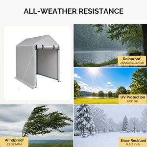 Tenda per Biciclette in Metallo Resistente 3x6 FT, Capanno da Giardino e Deposito Esterno per Auto - Product Image 5