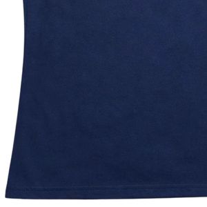 T-shirt en chenille personnalisé bleu marine 1938 à manches courtes, col rond, décontracté, avec broderie de patch texturé, confortable, unisexe - Product Image 4