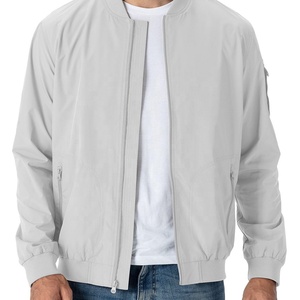 Wholesale Custom Logo Men's Polyester Stand Collar Casual Winter Bomber Jacket Windproof Breathable with Zipper Closure - Product Image 1