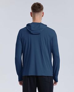 Sudadera con Capucha de Manga Larga para Hombre, Color Sólido, Transpirable, de Poliéster Tejido, Estilo Casual - Product Image 2
