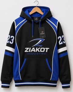 เสื้อฮู้ดดี้ฟุตบอลสีดำ-ขาว แบบสั่งตัดเย็บเอง ขายดีที่สุดจาก ZIAKOT INDUSTRY ขายส่งโดยตรง - Product Image 1