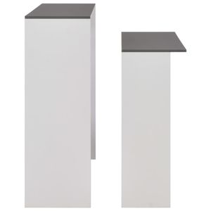 Mesa de Bar de Madera Sintética Blanca con Tablero Gris para Comedor, Ofrece Comodidad con Altura de Barra - Product Image 6
