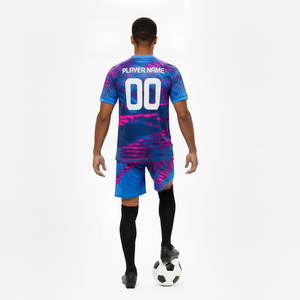 Maillot de football personnalisé en polyester respirant de haute qualité, 100 % polyester, à manches courtes, avec nom d'équipe personnalisé, vente en gros - Product Image 3
