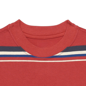 Camiseta informal a rayas para niños, cuello redondo, manga corta, 100% algodón orgánico, mejor precio, corte regular, multicolor. - Product Image 5