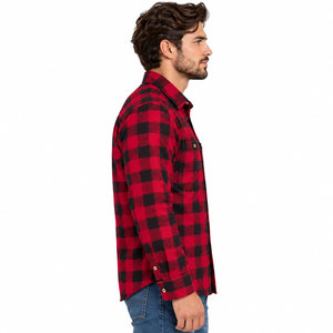 Camisa de Franela a Cuadros de Algodón Más Vendida, Tejida con Botones y Ojales con Logotipo Personalizado, para Esquí y Snowboard, Nuevo Estampado a Color - Product Image 5