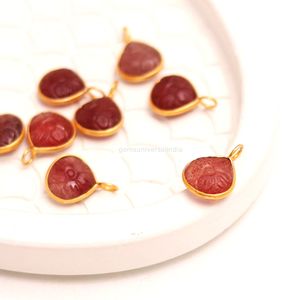 Colgante de cuarzo rosa natural tallado a mano con forma de flor, piedra preciosa de cuarzo rosa en plata de ley 925 para joyería. - Product Image 3