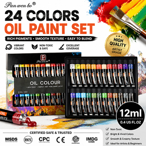 Juego de Pinturas al Óleo Profesionales de Alta Saturación, 24 Tubos de 12 ml/0.4 Fl Oz, Pinturas al Óleo No Tóxicas a Base de Aceite para Pintar sobre Lienzo - Product Image 1