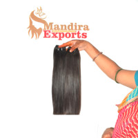 Extensions de cheveux humains indiens Remy 100% naturels, lisses et soyeux, coupés droit, lots de mèches de cheveux de temple, double trame machine