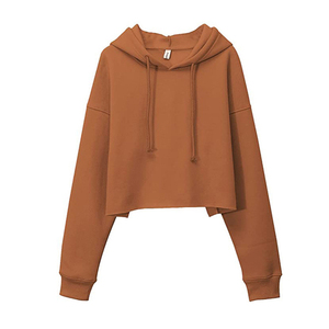 Premium Quality Custom Casual Women's Short Crop <b>Top</b> Hoodie 100% Cotton Breathable Fleece <b>Cropped</b> Hoodie Long Sleeve Casual - Product Image 5
