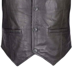 Gilet en cuir pour homme, couleur unie, design personnalisé, hiver, décontracté, écologique, respirant, streetwear, vente chaude, prix raisonnable - Product Image 5
