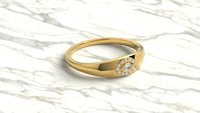 Bague Signet plaquée or 18K 14K avec diamant de laboratoire taille marquise et halo de diamants taille brillant rond, pour femme, avec bande bombée, bague statement