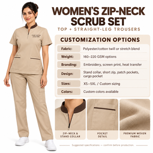 Tenue de travail professionnelle 100 % coton pour infirmières, médecins et personnel de clinique, avec poches pratiques, uniforme personnalisé, commandes en gros - Product Image 6