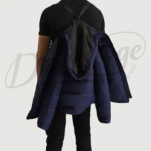 Veste d'hiver pour homme en bleu marine, épaisse et chaude, avec capuche, parka matelassée coupe-vent, veste à bulles pour l'extérieur - Product Image 3