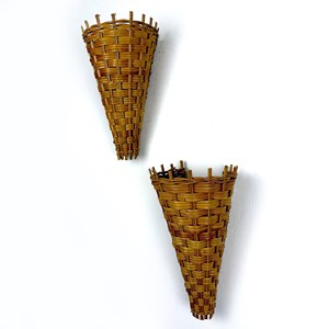 Natural rattan wall <b>light</b> shades stylish lighting for bedroom premium braided lampshade <b>sconce</b> - Product Image 5