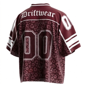 Camiseta de Fútbol Americano Vintage Personalizada, Manga Corta, Cuello en V, Poliéster/Algodón, Secado Rápido, Transpirable, Malla, para Rugby, Ropa de Equipo - Product Image 2