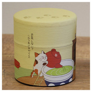 Recipiente de Papel Washi Japonés de Doble Tapa con Diseño de Gato Adorable, de Calidad Extraordinaria y Precio Excepcional, para Almacenar Té Matcha Verde - Product Image 2