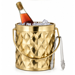 Seau à glace en métal galvanisé en gros avec couvercle et poignée en corde de jute épaisse, réfrigérateur vintage anti-fuite pour bière, vin et boissons - Product Image 5