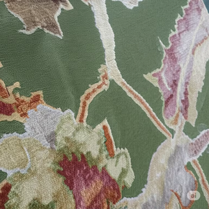 Alfombra de área de transición Indo nepalí elegante y moderna, alfombra Floral de óxido verde, diseño tejido hecho a mano, respaldo de látex, Material de algodón - Product Image 1