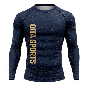 Navy Blue Long Sleeve Compression <b>Shirt</b> Fitness Training Workout Breathable Quick Dry Athletic Performance Sportswear - Product Image 1