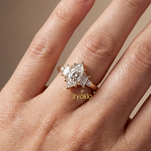 Bague de fiançailles marquise de haute qualité avec diamant de laboratoire VS, bijou élégant et sophistiqué, cadeau idéal pour demande en mariage, mariée, fête de mariage - Product Image 6