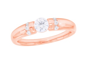 แหวนเพชรแนวโรแมนติกสำหรับผู้ชายแหวนแต่งงานประดับ0.50Ct โรสโกลด์14K - Product Image 3
