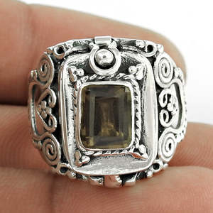925 Sterling Silver Handmade Natural Smoky <b>Quartz</b> <b>Ring</b> For All Vintage Design Statement <b>Ring</b> Wholesale Price Bohemian <b>Ring</b> - Product Image 3