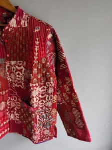 Quilted <b>Patchwork</b> <b>Jacket</b> Women's Mandarin Collar Full Sleeve Cotton Autumn Style Regular Length Patch Designs gift for her - Product Image 3
