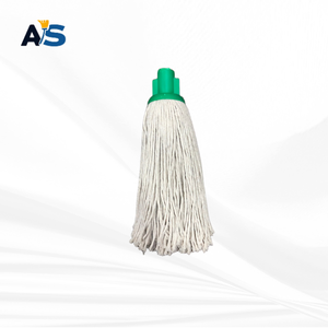 A&S Heavy Duty 250 Gram 3 Ply Cotton Yarn Socket Mop Head with 4 Color Push Clip Cut End Commercial Floor Cleaning Mop Refill - Product Image 3