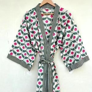 Robe Kimono en mousseline de coton pur pour femme été japonais respirant doux - Product Image 1