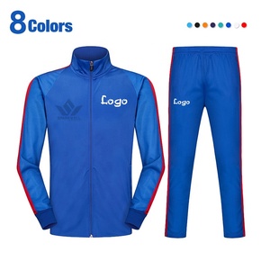 <b>Men's</b> <b>White</b> Navy Tracksuit Set Full Zip Stand Collar <b>Jacket</b> with Mesh Panel Sleeves and Jogger Pants Quick Dry Sportswear - Product Image 5