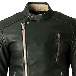 Veste de moto en cuir de vachette véritable pour homme, coupe-vent, grande taille, certifiée CE, noire - Product Image 4