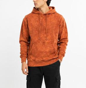 Sweat-shirt à capuche pour homme, coupe classique, couleur unie, 100% coton molletonné, teint en pièce, anti-boulochage, avec poche, décontracté, pour l'hiver - Product Image 1