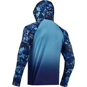 Vêtements de pêche à manches longues à séchage rapide avec sublimation personnalisée, protection solaire UV, chemise de pêche à capuche - Product Image 5
