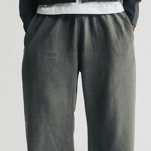 Pantalones de chándal personalizados de tejido grueso con lavado mineral para hombre, de alta calidad, lisos, estilo vintage con lavado ácido, streetwear, de pierna ancha, al por mayor - Product Image 6