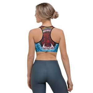Women's Racerback Sports Bra With Shark Print Medium Support Yoga Activewear Top Breathable Spandex Polyester Seamless Design - Product Image 2