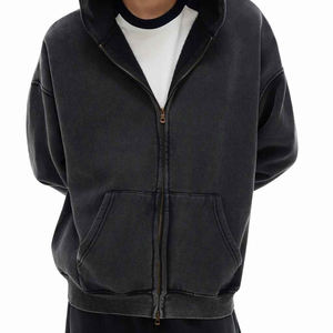 Sudadera con Capucha OEM, Lavada al Ácido, Estilo Vintage, Efecto Desgastado por el Sol, Personalizable con Impresión, Sudadera de Algodón Grueso para Hombre - Product Image 6