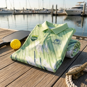 เสื้อโปโลพิคเคิลบอลแบบกำหนดเองสำหรับการแข่งขัน เสื้อโปโลพิคเคิลบอลแห้งเร็ว รับผลิตแบบ OEM ODM ขายส่ง ผู้ผลิตชุดกีฬาแห้งเร็ว - Product Image 4