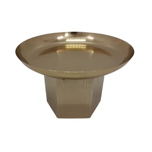 Newest <b>Cake</b> Stand Set 1Pcs Resin Gold <b>Flower</b> Base White Plate Heat Resistant Eco-Friendly Dishwasher Safe Hand Wash Only - Product Image 3