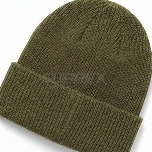 Pakistan Manufactured 100% Wool High Quality Adjustable Unisex Adult Beanies Hat with Custom Logo and Solid Color - Product Image 2