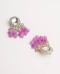 Pendientes de lujo con cuentas de lavanda pastel, hechos a mano, de aleación de zinc chapada en oro, joyería étnica para mujer, venta al por mayor - Product Image 4