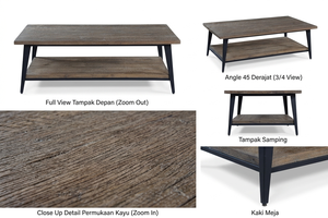 Mesa de Centro Aurora de Madera de Teca Sólida con Acabado Natural, Estilo Minimalista Moderno, Ecológica, Artística, de Lujo, Hecha a Mano para Sala de Estar - Product Image 4