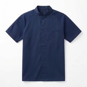 Unisex <b>Short</b> <b>Sleeve</b> Chef <b>Jacket</b> Cotton Polyester Blend Button Closure Custom Logo Digital Printing Restaurant Bar Uniform Wholes - Product Image 5