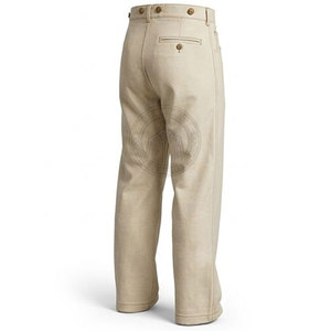 Pantalon Homme Taille Personnalisée Style Guerre Civile, Coupe Droite d'Inspiration Vintage, Tissu Toile Léger et Écologique, Boutons Sécurisés - Product Image 5