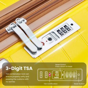 Set di valigie leggere espandibili 4 pezzi 14/20/24/28 pollici doppio 360 gradi Mute ruote durevoli materiali PP lucchetto TSA - Product Image 4